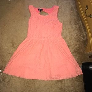 Coral lace dress
